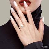 1/10 Ctw Akari Marquise Shape Round Cut Diamond Semi Mount Engagement Ring in 14K Yellow and White Gold