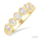 1 Ctw 7-Stone Bezel Set Oval Cut Diamond Fashion Band in 14K Yellow Gold
