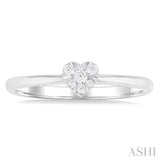 1/10 Ctw Lovebright Petite Heart Shape Round Cut Diamond Fashion Ring in 10K White Gold