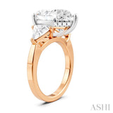 1 Ctw Pear Shape Trillion Cut & Round Cut Diamond Semi Mount Engagement Ring in 14K Rose and White Gold