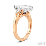 1/2 Ctw Marquise Shape Trillion and Round Cut Diamond Semi Mount Engagement Ring in 14K Rose and White Gold