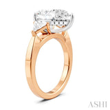 1/2 Ctw Pear Shape Trillion Cut & Round Cut Diamond Semi Mount Engagement Ring in 14K Rose and White Gold