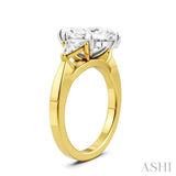 1/2 Ctw Marquise Shape Trillion and Round Cut Diamond Semi Mount Engagement Ring in 14K Yellow and White Gold