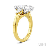 1/2 Ctw Marquise Shape Trillion and Round Cut Diamond Semi Mount Engagement Ring in 14K Yellow and White Gold
