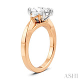 1/4 Ctw Marquise Shape Trillion and Round Cut Diamond Semi Mount Engagement Ring in 14K Rose and White Gold