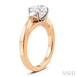 1/4 Ctw Circular Shape Trillion and Round Cut Diamond Semi Mount Engagement Ring in 14K Rose and White Gold