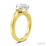 1/4 Ctw Pear Shape Trillion Cut & Round Cut Diamond Semi Mount Engagement Ring in 14K Yellow and White Gold