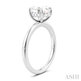 1/20 Ctw Oval Shape Round Cut Diamond Semi-Mount Engagement Ring in 14K White Gold