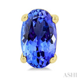 5X3 MM Oval Shape Tanzanite Precious Stud Earrings in 14K Yellow Gold