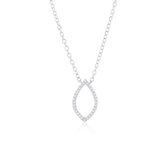 Sterling Silver Marquise Diamond Necklace - (30 Stones)
