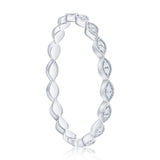 Sterling Silver Marquise Eternity Diamond Ring - (36 Stones)