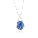 Sterling Silver, Oval Kyanite, Pear-Shaped Pendant