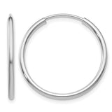 14 Karat White Gold Endless Hoops 21x1.5mm