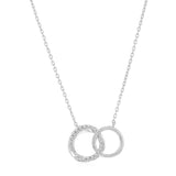 Sterling Silver Double Circle CZ Necklace