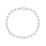 Sterling Silver Flat Linked Anklet