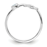 Sterling Silver Rhodium-plated Polished Infinity Aquamarine Ring