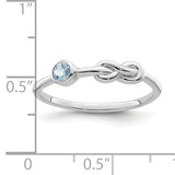 Sterling Silver Rhodium-plated Polished Infinity Aquamarine Ring