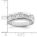 Sterling Silver Rhodium-plated CZ Cluster Ring