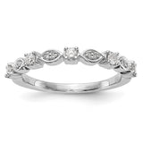 14K White Gold Diamond Band