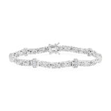 Sterling Silver Byzantine Design CZ Bracelet