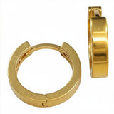 14 Karat Yellow Gold Plain Hoop Earrings
