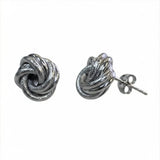 14 Karat White Gold Love Knot Earrings