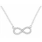 Sterling Silver Small Cubic Zirconia Reversible Inifinity Necklace