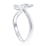 Sterling Silver, Wave and Blue Opal Turtle Ring