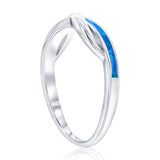 Sterling Silver, Blue Opal Infinity Design Ring