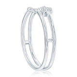 Sterling Silver, Open CZ Heart Ring