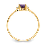 14k Diamond & Amethyst Birthstone Ring