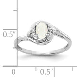 14k White Gold Opal and Diamond Ring