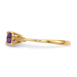 14k Gold Polished Amethyst Bow Ring