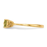14k Gold Polished Peridot Bow Ring