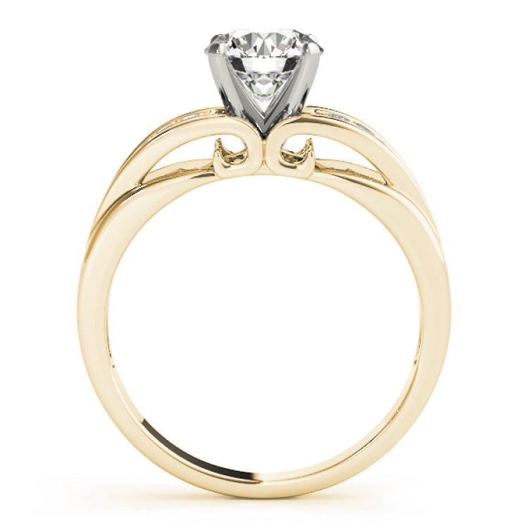 14kt gold Single Row Engagement Ring Prong Set