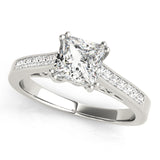 Silver Single Row Engagement Ring Channel Set