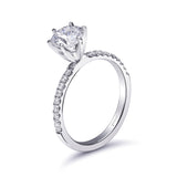 14 KT White Gold Engagement Ring With 0.2 ctw