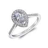 14 KT White Gold Engagement Ring With 0.18 ctw