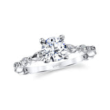 14 KT White Gold Engagement Ring With 0.12 ctw