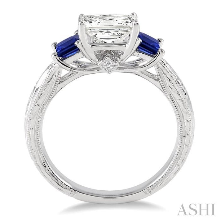 Past Present & Future Semi-Mount Gemstone & Diamond Engagement Ring