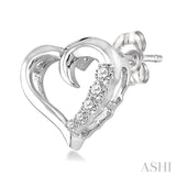 Silver Heart Shape Journey Diamond Fashion Earrings