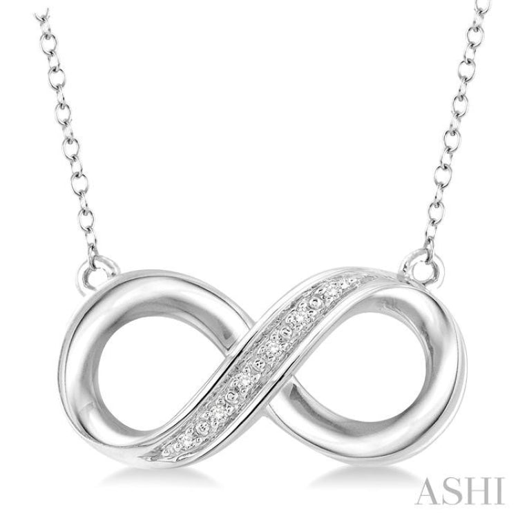 Silver Infinity Shape Diamond Fashion Pendant