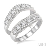 1 Ctw Diamond Insert Ring in 14K White Gold