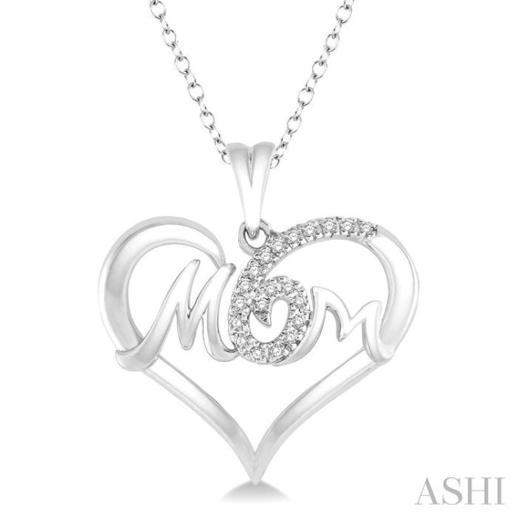 Four-Leaf Clover Mom Diamond Necklace in 18K White Gold over Silver –  shygems.com
