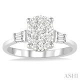 Oval Shape Lovebright Diamond Engagement Ring