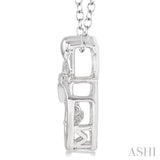 Silver Mom & Child Emotion Diamond Pendant