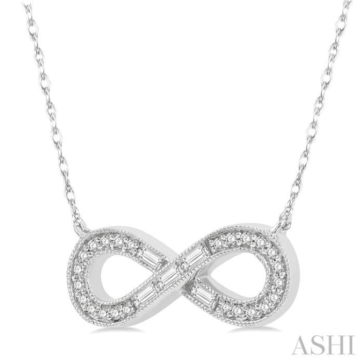 Infinity Shape Baguette Diamond Fashion Necklace