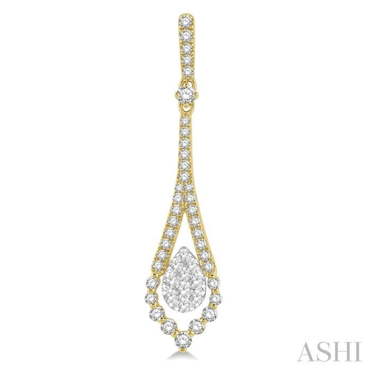 Pear Shape Lovebright Diamond Long Earrings