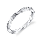 14 KT White Gold Fashion Band With 0.09 ctw