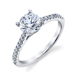 14 KT White Gold Engagement Ring With 0.17 ctw